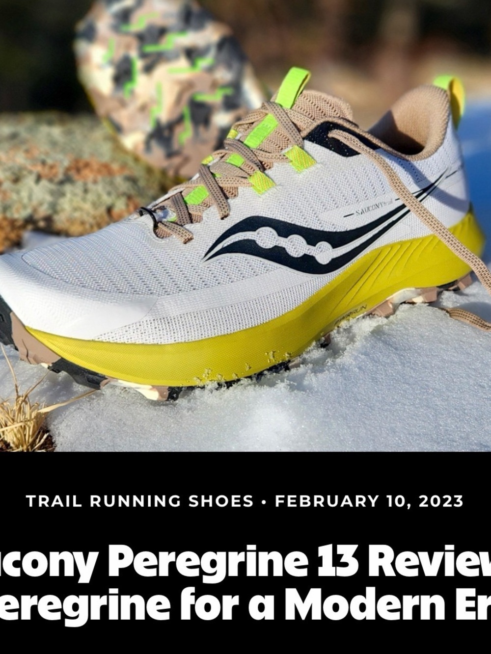 Saucony Men’s Peregrine Trail 13 Tan Lime Camo 10.5 Hard to Find